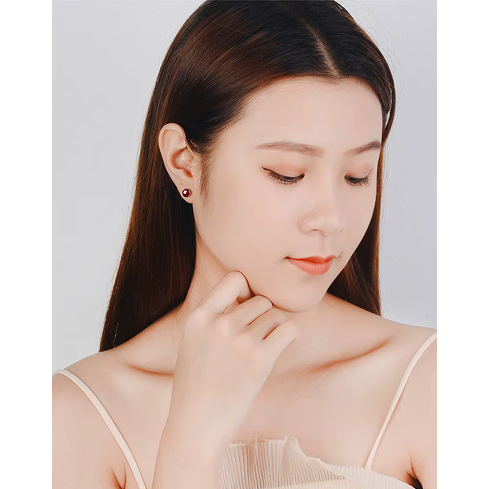 Boucles d'oreilles piercing d'oreille en cristal rouge pour femme