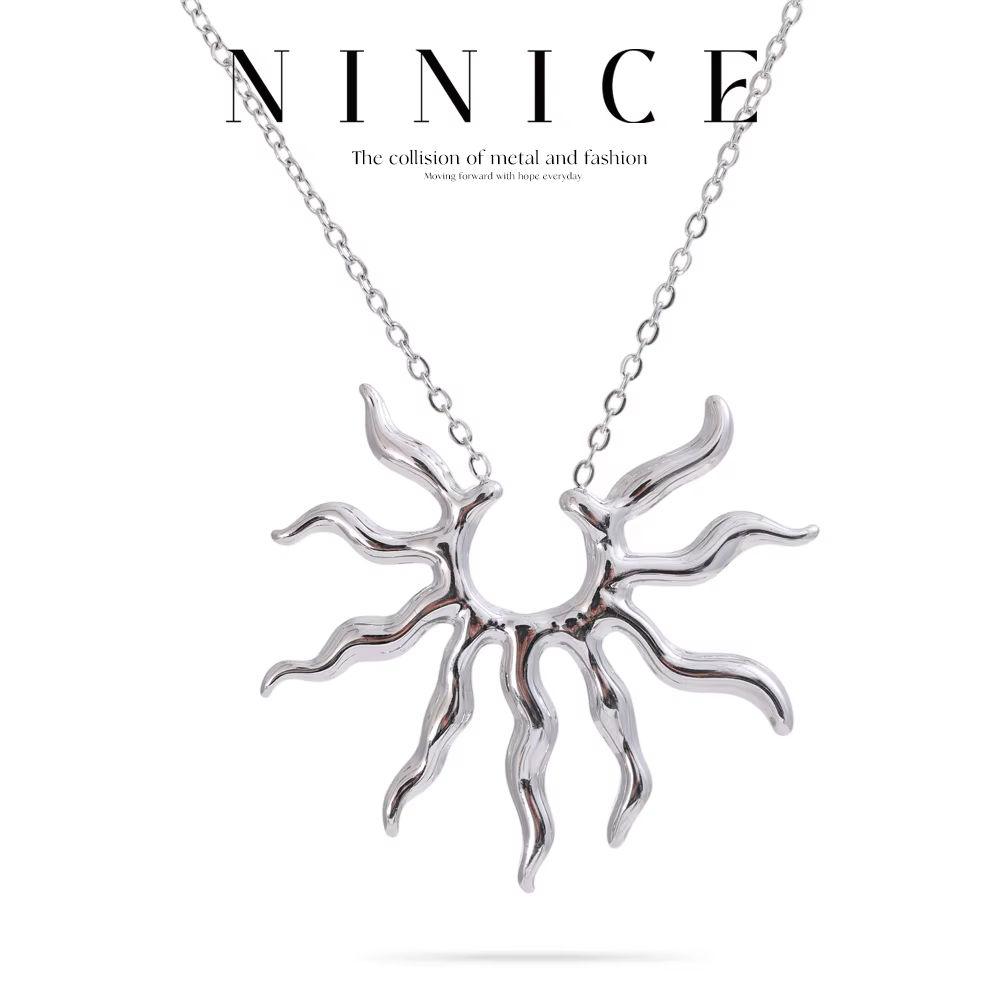 Colliers pour femmes bijoux en acier inoxydable pendentif soleil accessoire étanche cadeau de mode personnalisé nouveau