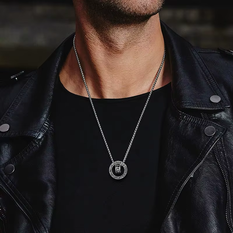 Pendentifs rétro à Double anneau Mantra à Six caractères