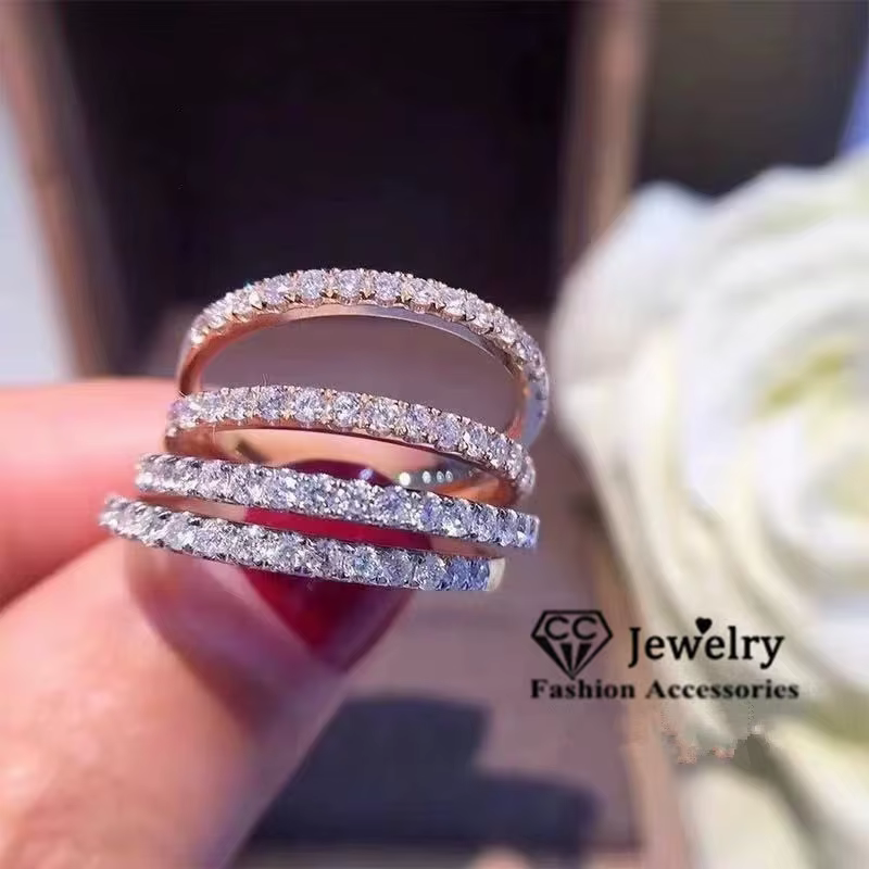 CC – petite bague en cristal autrichien pour femme