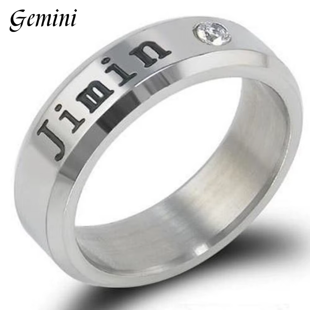 ARMY Jung Kook J-HOPE Jimin Jin Rap Monst SUGA V Rm strass titane acier bague originale Kpop bijoux cadeaux intérieur 18mm