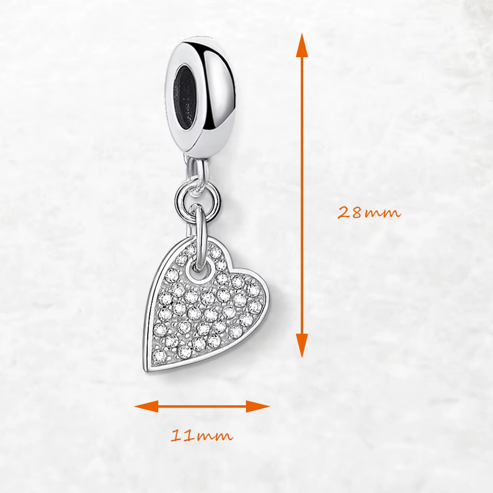 Love Coussins Zunderes on Pave Dangle Charm pour femme