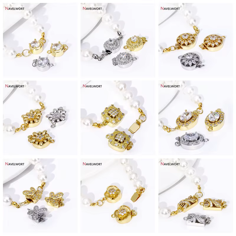 Rehausseur de collier à charnière en laiton plaqué rhodium