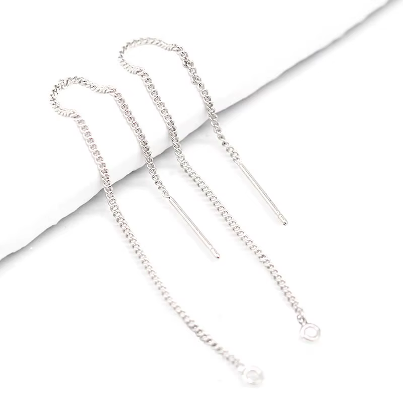 Boucles d'oreilles pendantes à chaîne à pampilles couleur or 18 carats pour femme