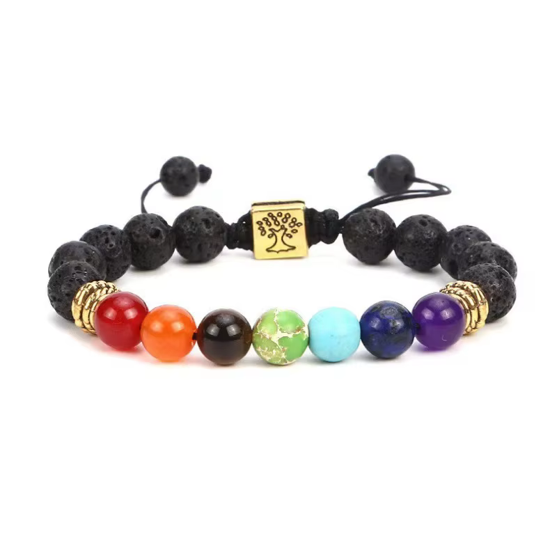 Bracelets porte-bonheur arbre de vie 7 chakras pour hommes