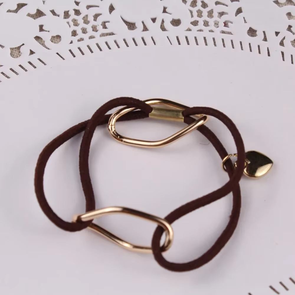 Nouveau Corde de tête géométrique anneau de cheveux fait à la main pendentif en alliage accessoires