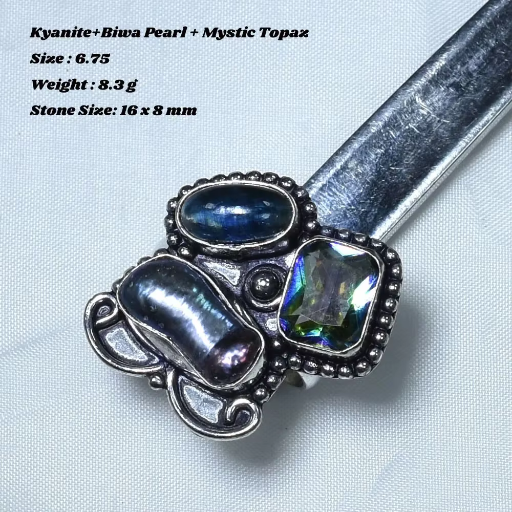 Véritable bague en jaspe Unakite
