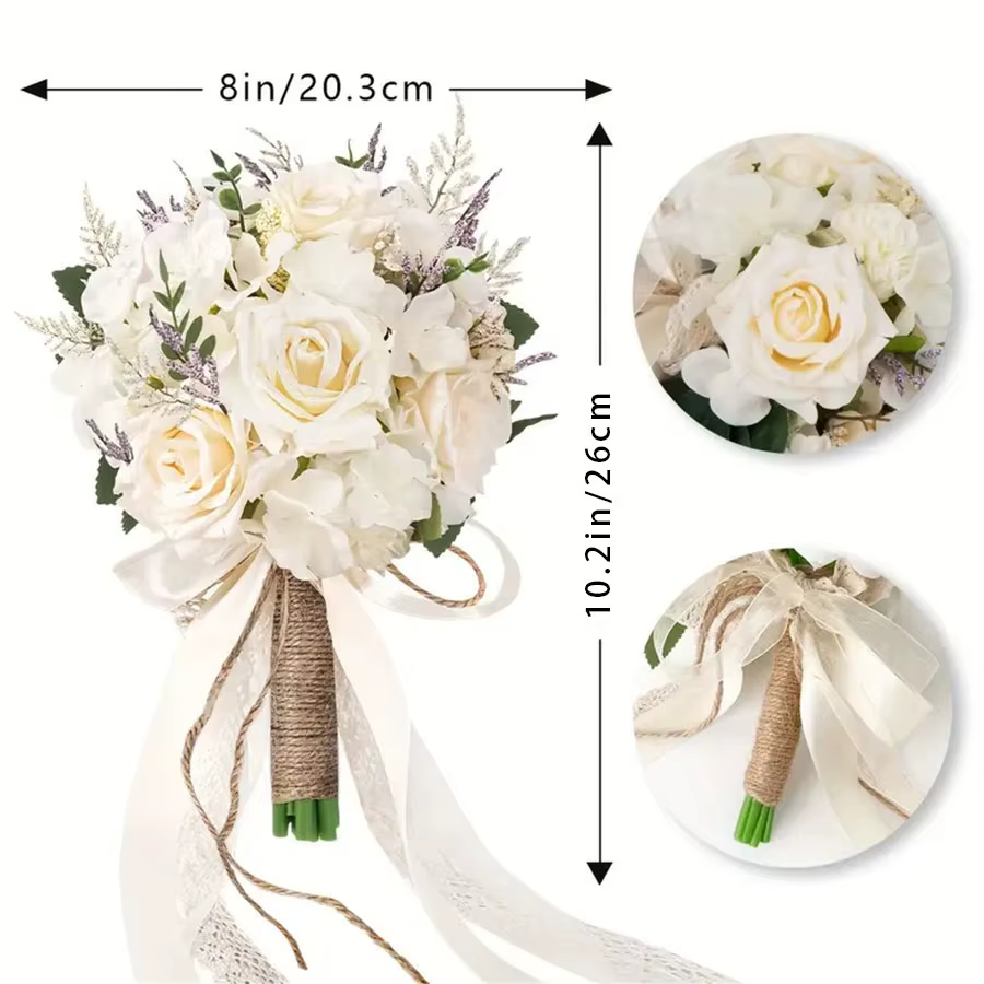 Bouquet de roses artificielles élégantes pour mariée