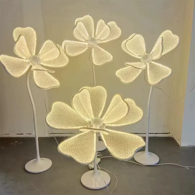 Décoration de mariage lampe à fleurs lumineuses pivoine blanc chaud LED dentelle fleur décor