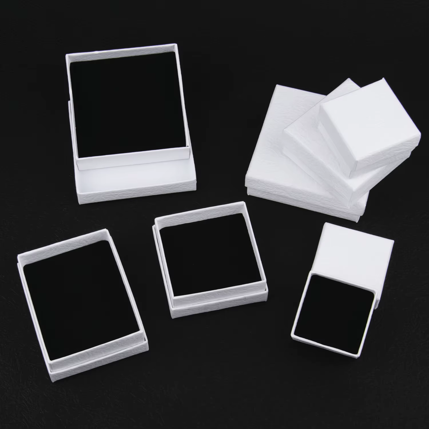Boîte en Carton d'emballage de bijoux blanc givré