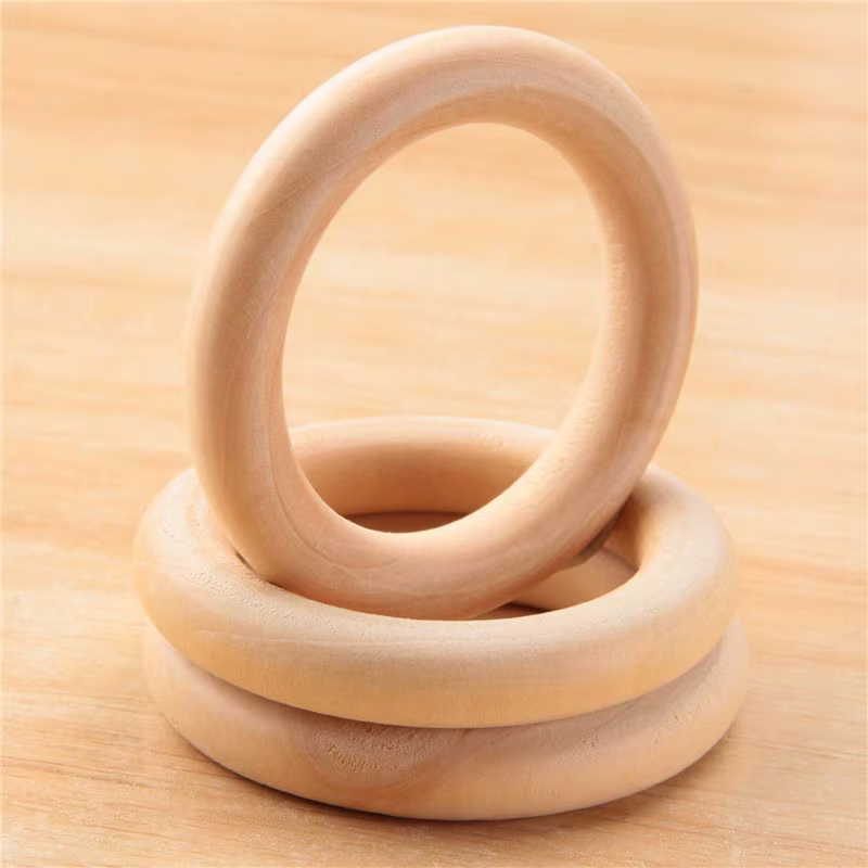 30 Pièces de Cercles en Bois Naturel 60mm Non Finis pour Macramé