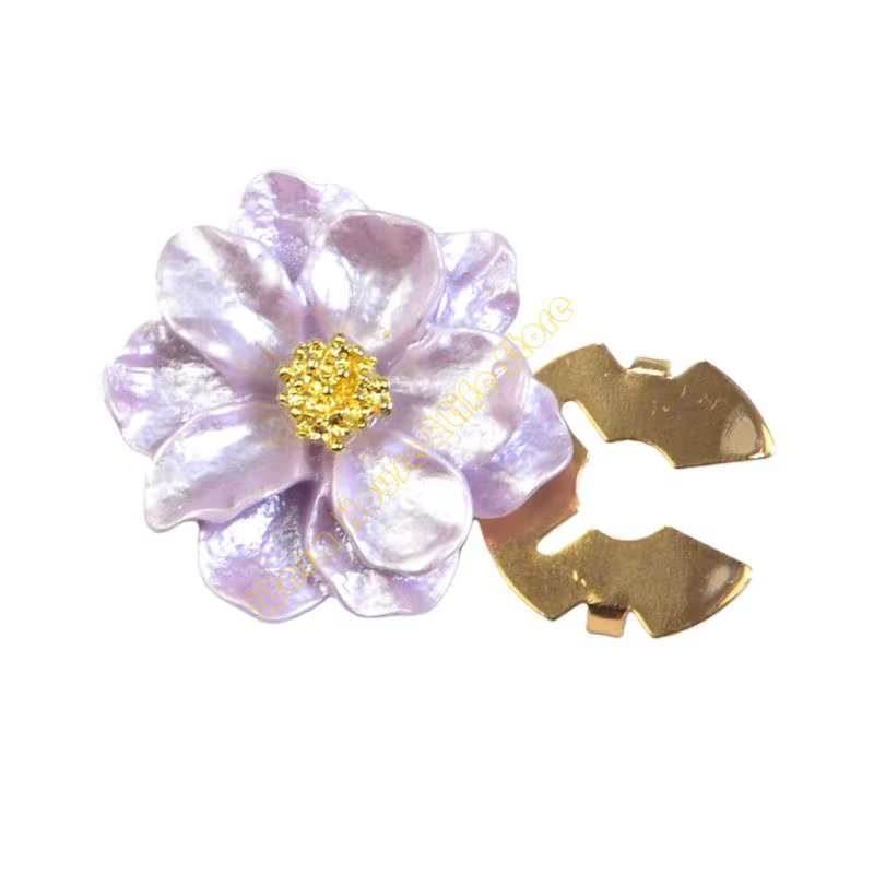 Boutons manchette chemise à Clip à fleurs nacrées