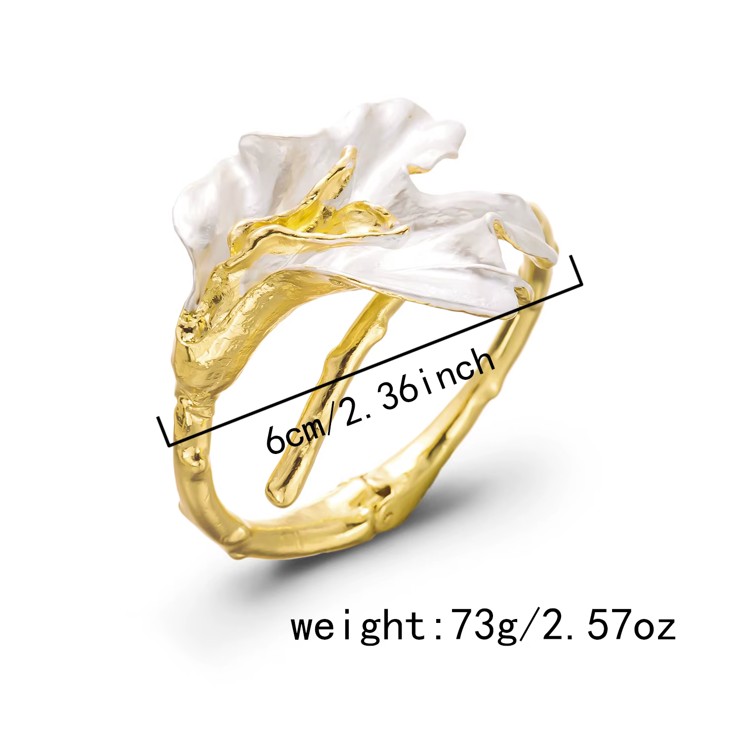 Bracelet jonc ouvert en métal blanc pour femme