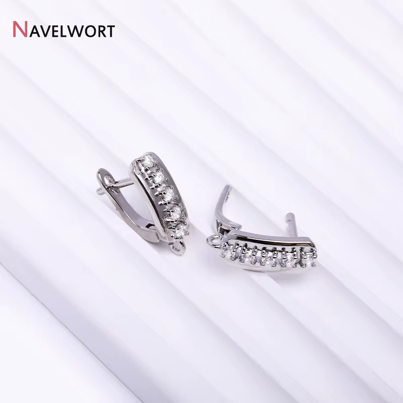 Fixations pour boucles d'oreilles en laiton plaqué or 18 carats