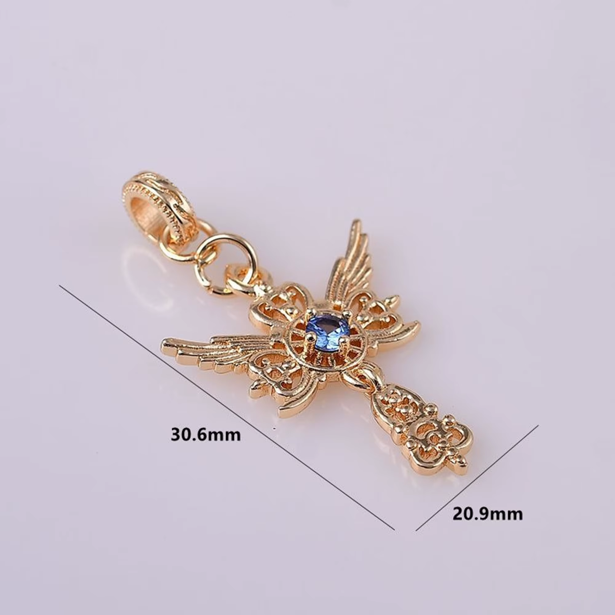 5 pcs/lot 18 K incrusté d'or zircon ange bricolage bijoux artisanaux