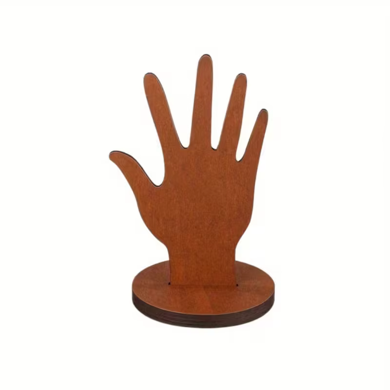 Présentoir de bijoux en forme de main en bois – Conception bidirectionnelle pour suspension murale