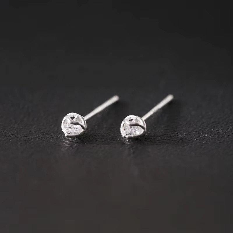 Boucles d'oreilles argent 925 Zircon irrégulier Mini Simple élégant polyvalent femmes