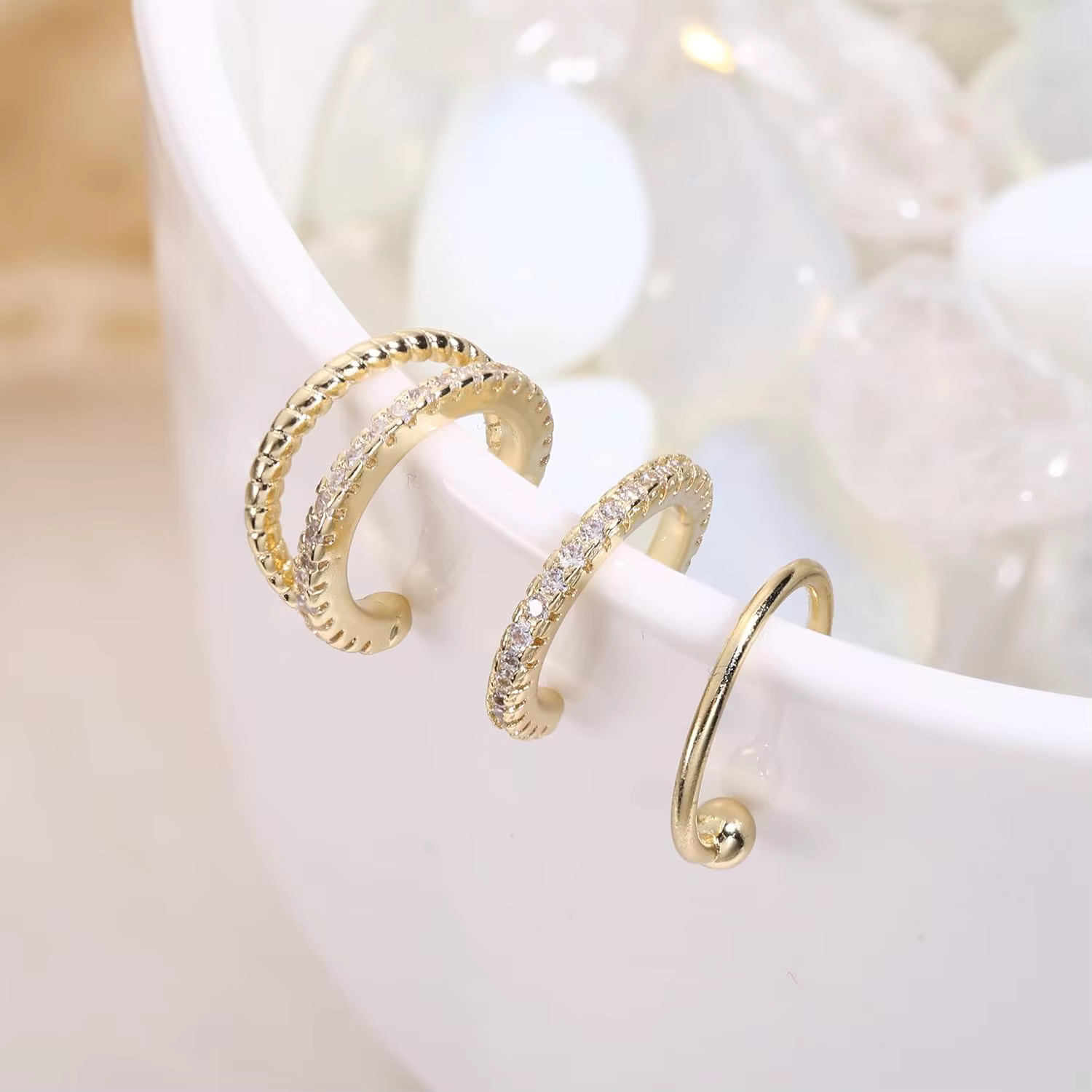 Boucles d'oreilles plaquées or 14 carats pour femmes
