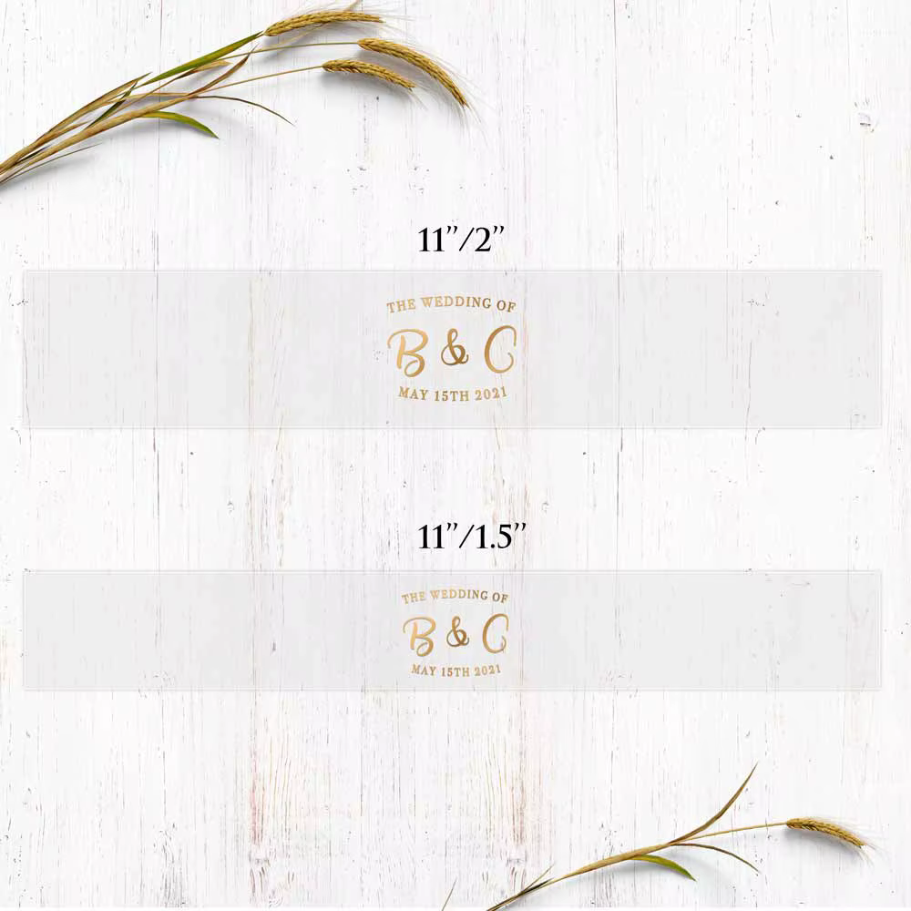Bandes décoratives personnalisées en vélin pour mariage
