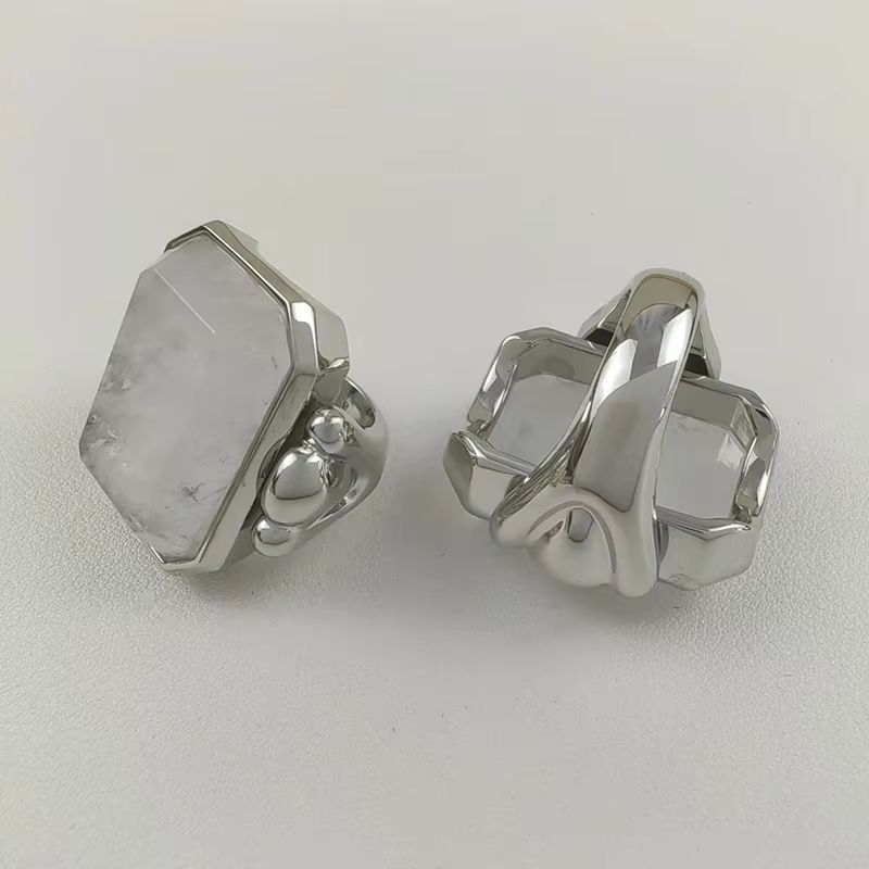Grand anneau Cube de sucre en cristal de Style français