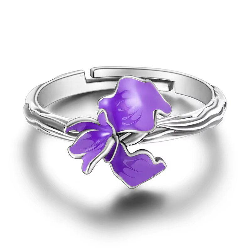 Bagues ouvertes Iris en argent Sterling 925 originales pour femmes et filles