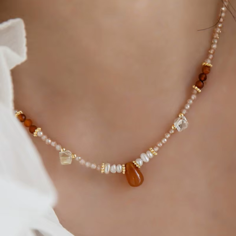 Ensemble de bijoux en or 14 carats remplis de perles d'eau douce naturelles pour femmes