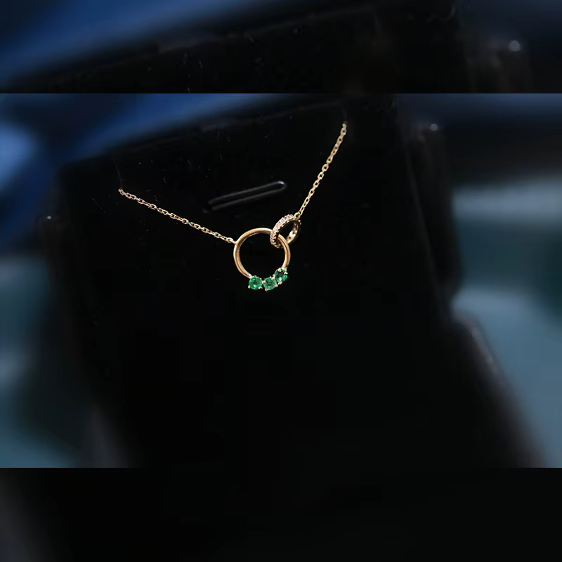 Collier en argent plaqué or 14 carats pour femme