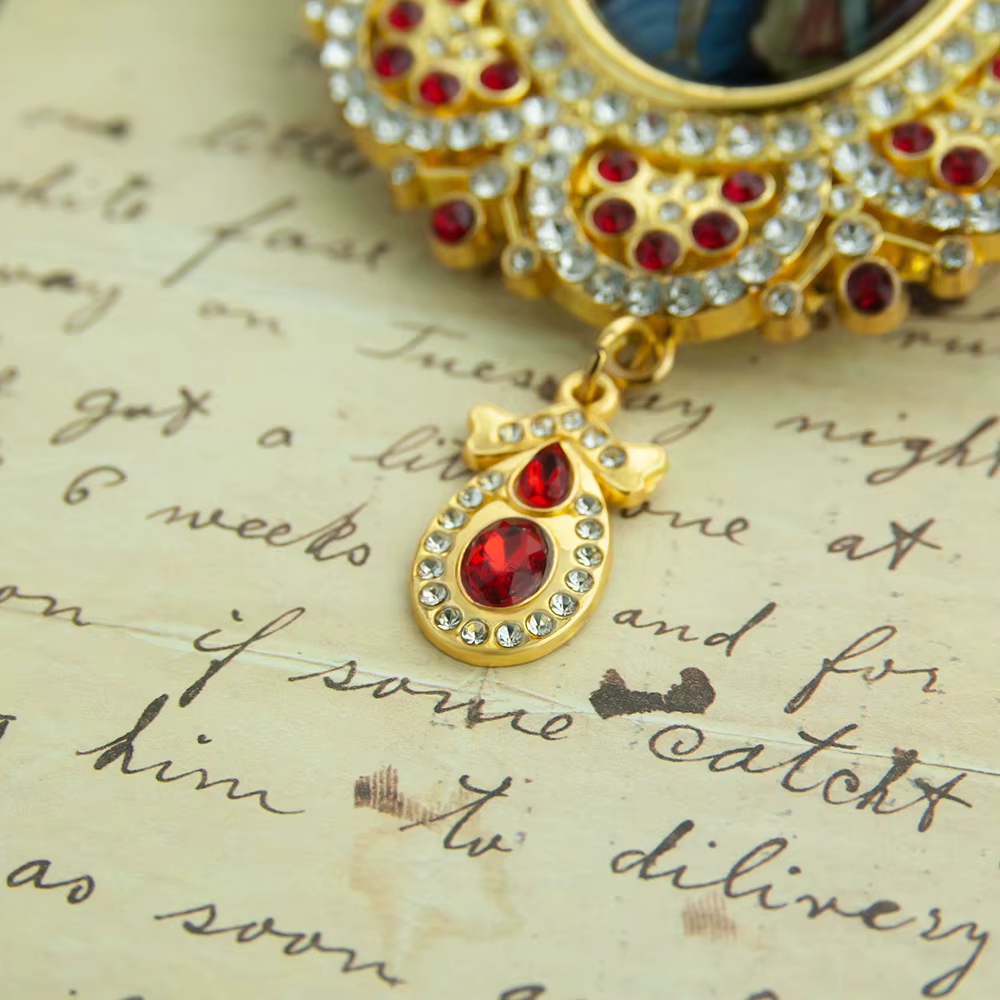Pendentif ovale orthodoxe de la vierge marie