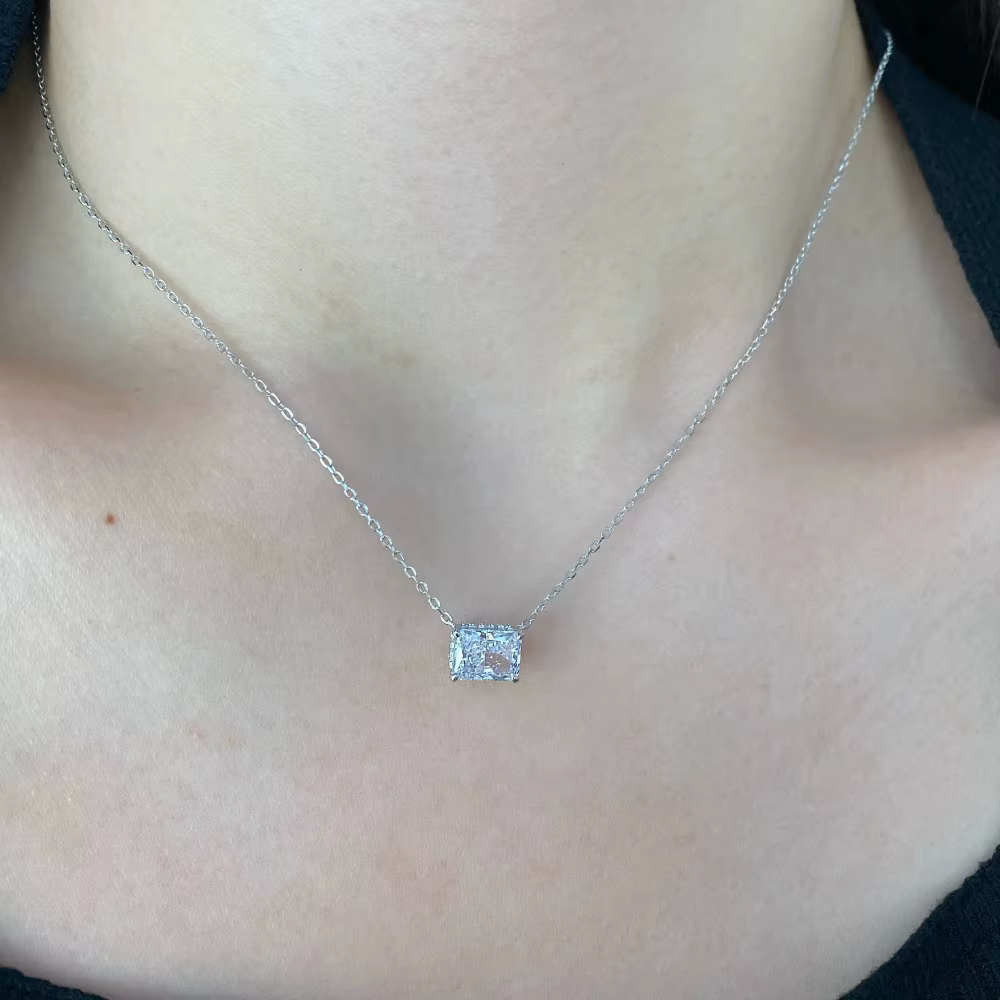 Wong Rain-Collier pendentif en pierre précieuse à haute teneur en carbone