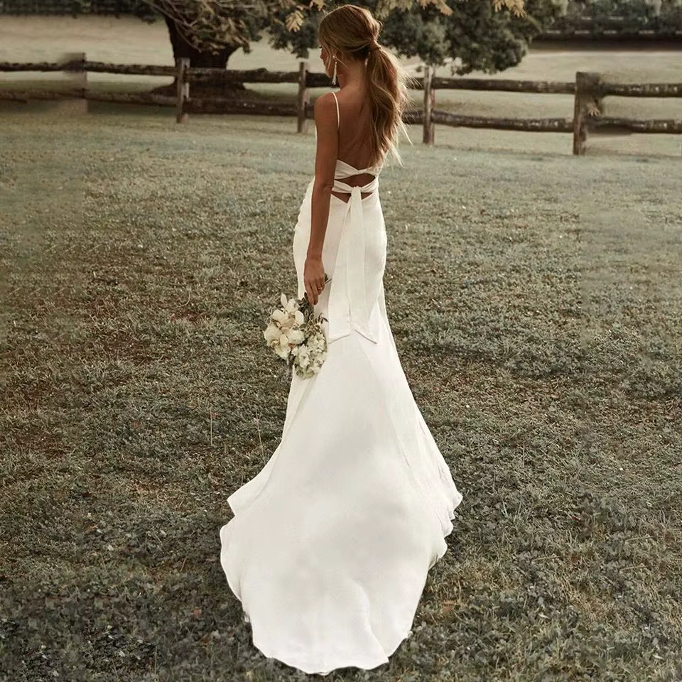 Robe de Mariée Sexy et Simple Personnalisée Style Bohème