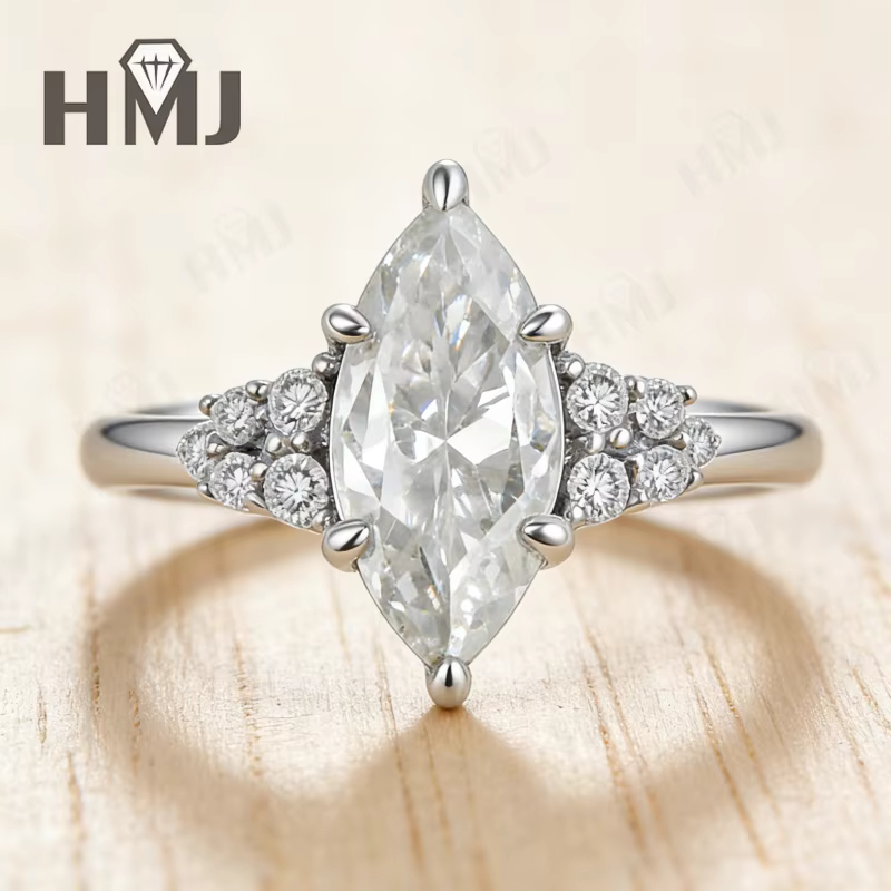 Bague Marquise 1, 5 carat en Moissanite