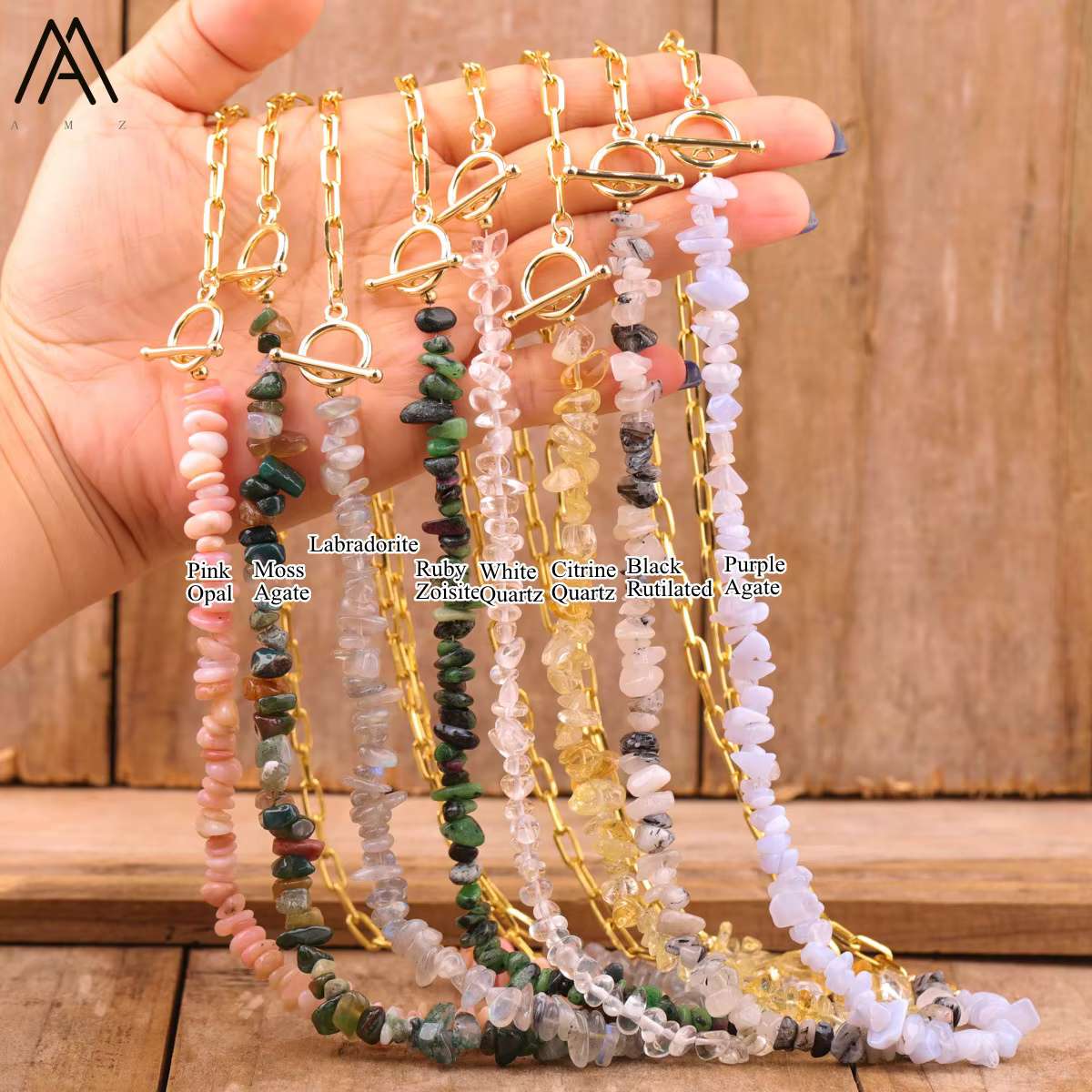 Collier ras du cou court en pierre épaisse pour Femme