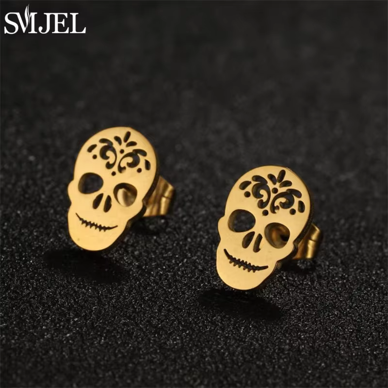 Boucles d'oreilles dorées en acier inoxydable pour femmes