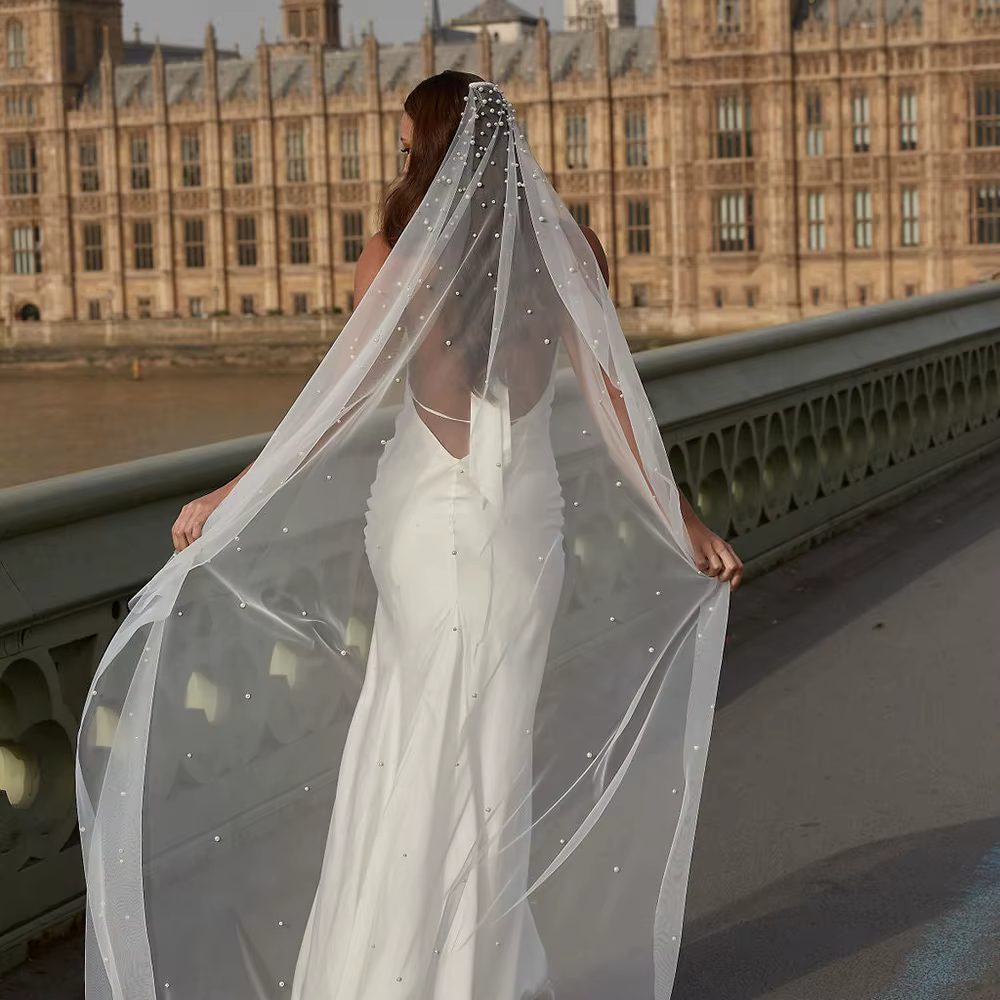 Voile de mariée orné de perles