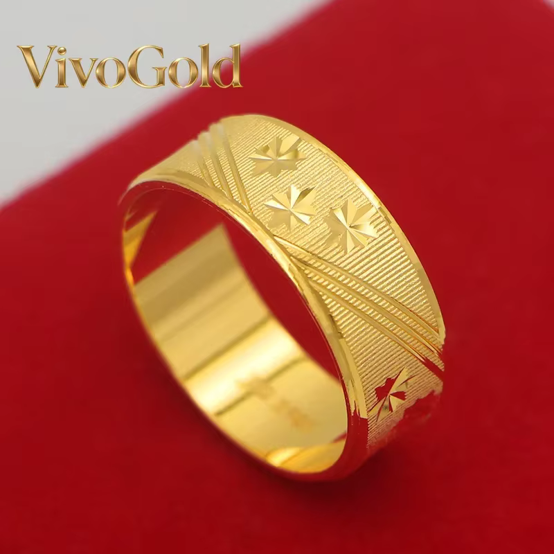 VivoGoldCouple – bague en or véritable 9999 24K pour hommes et femmes