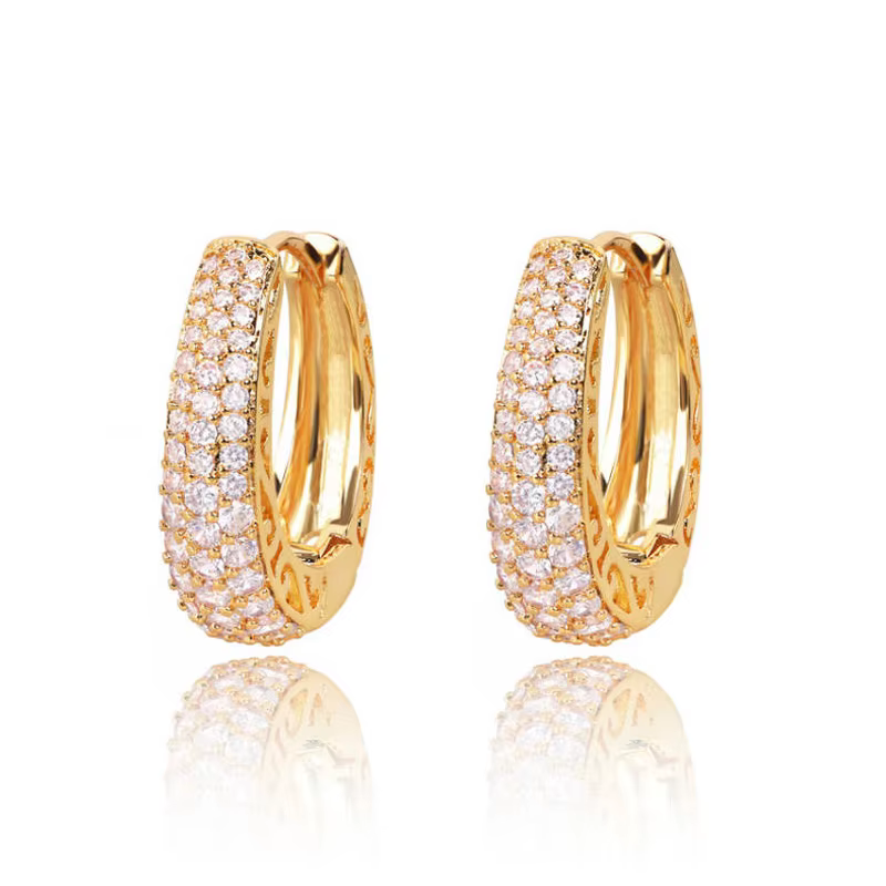 Huitan – boucles d'oreilles créoles creuses couleur or pour femmes