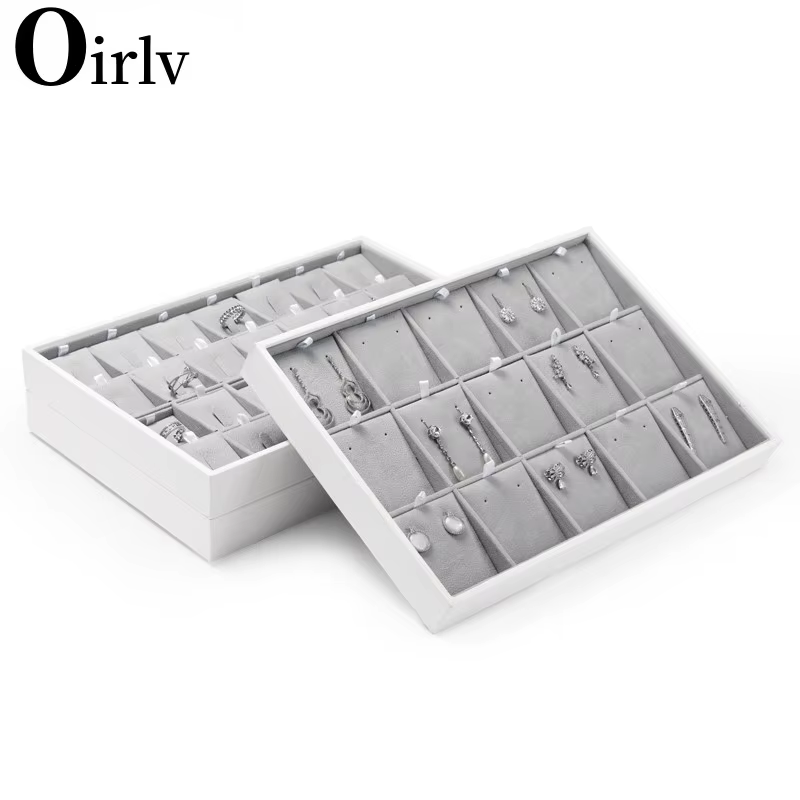 Oirlv-Plateaux empilables en cuir pour bijoux