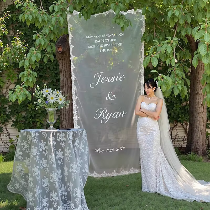 Panneau de bienvenue romantique pour invités de mariage