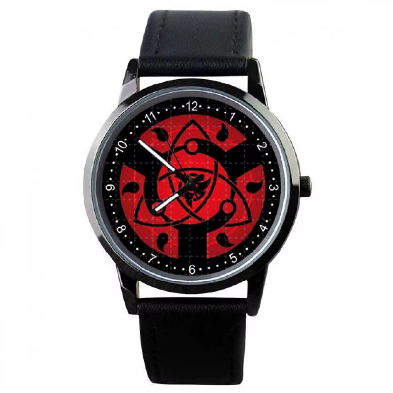 Montre Naruto montre électronique pour hommes bracelet en cuir décontracté montre étanche Animation Uzumaki Naruto Sharingan montre cadeau de vacances