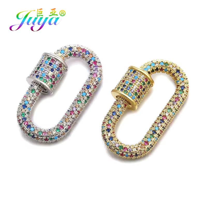 Juya fait à la main créatif spirale médaillon pendentif mousqueton fermoirs accessoires pour bricolage Punk maille chaînes mode breloques fabrication de bijoux