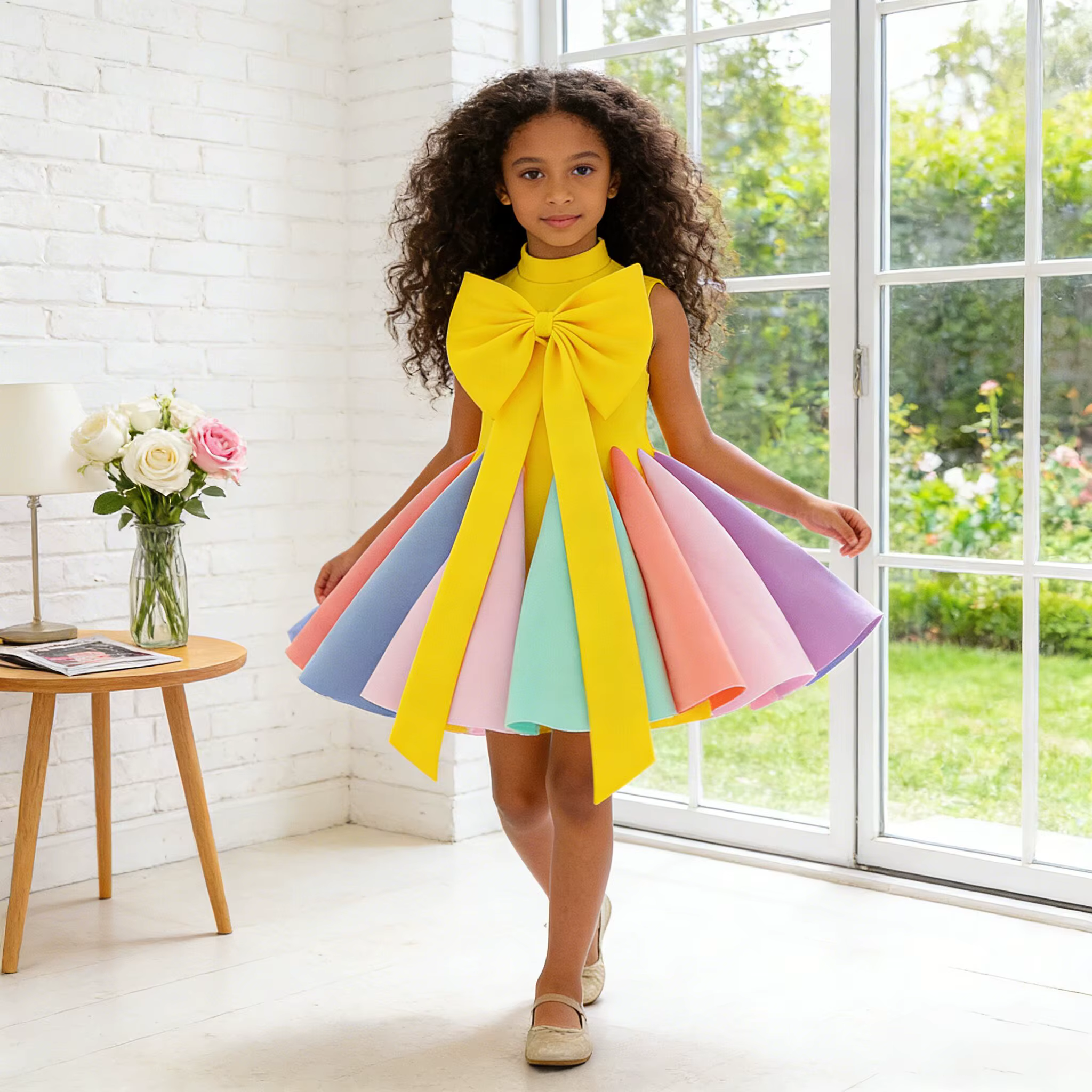 Robes de demoiselle d'honneur colorées d'été pour filles