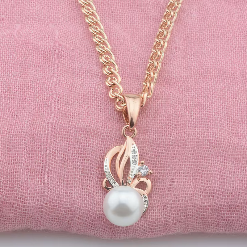 FJ – pendentif rond en Imitation de perles pour femmes