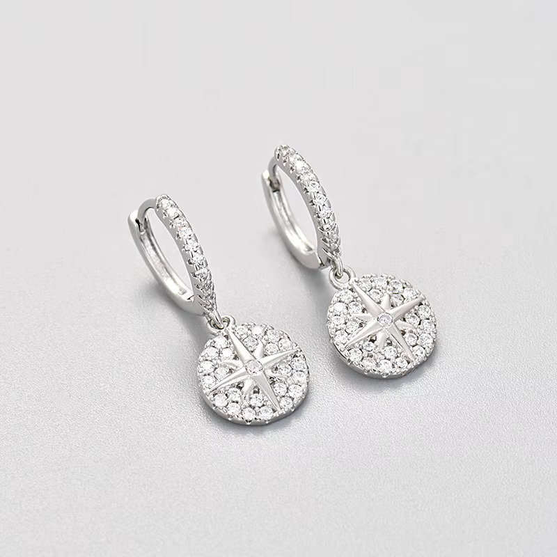 Boucles d'oreilles rondes en argent Sterling 925 pour femmes