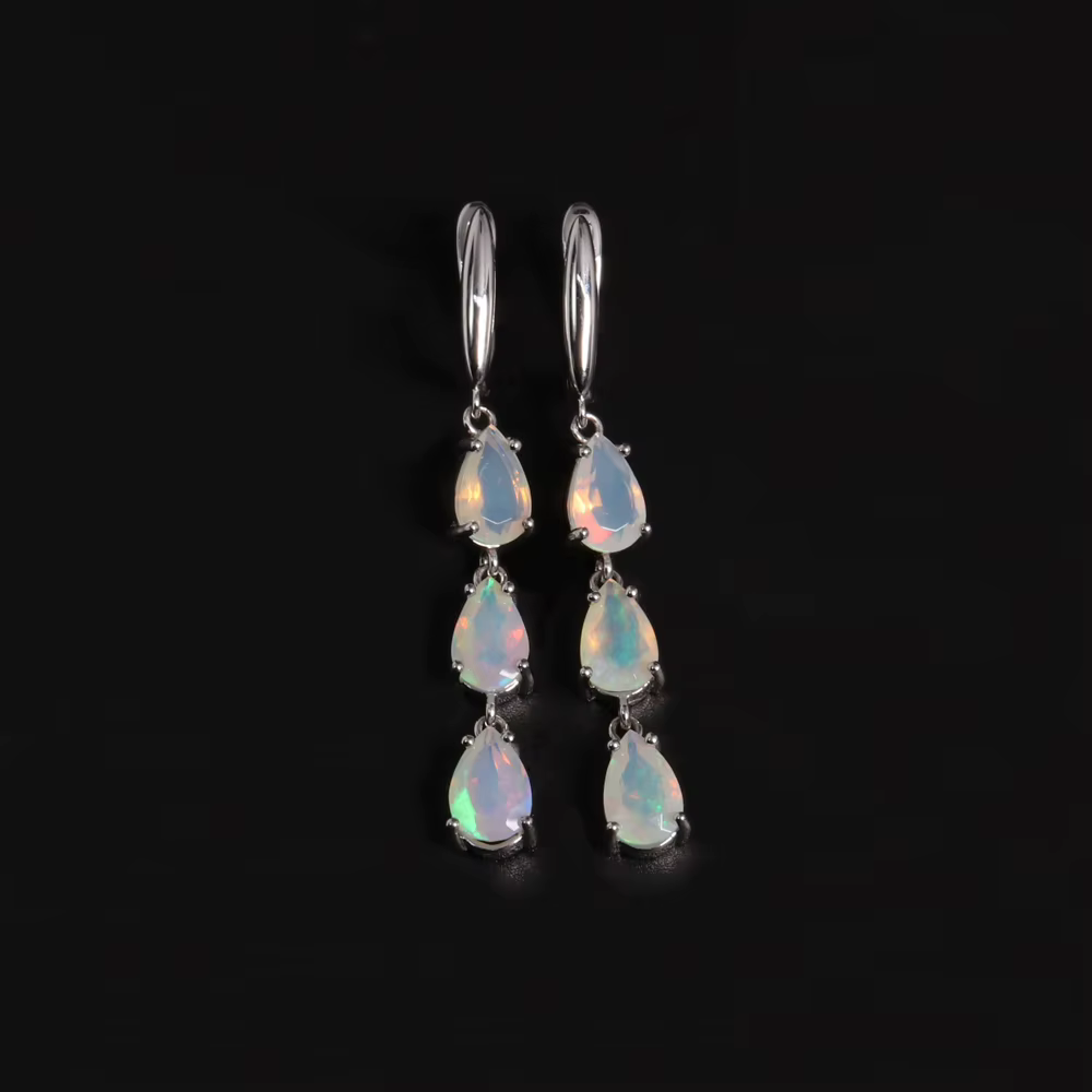 Boucles d'oreilles en argent sterling 925 avec opale naturelle Bolaijewelry
