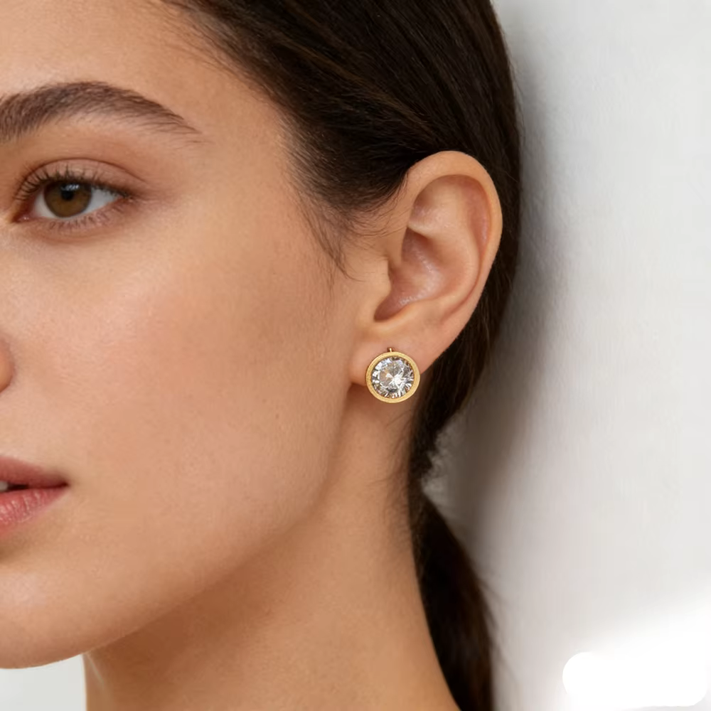 Boucles d'oreilles fantaisie rondes en forme de clou