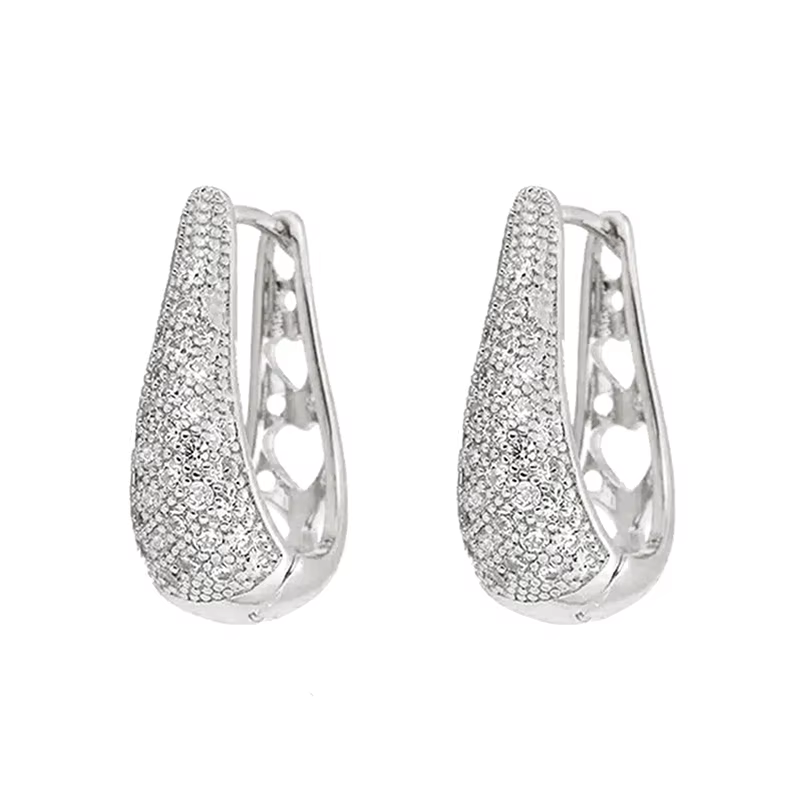 Huitan – boucles d'oreilles créoles couleur or/argent pour femmes