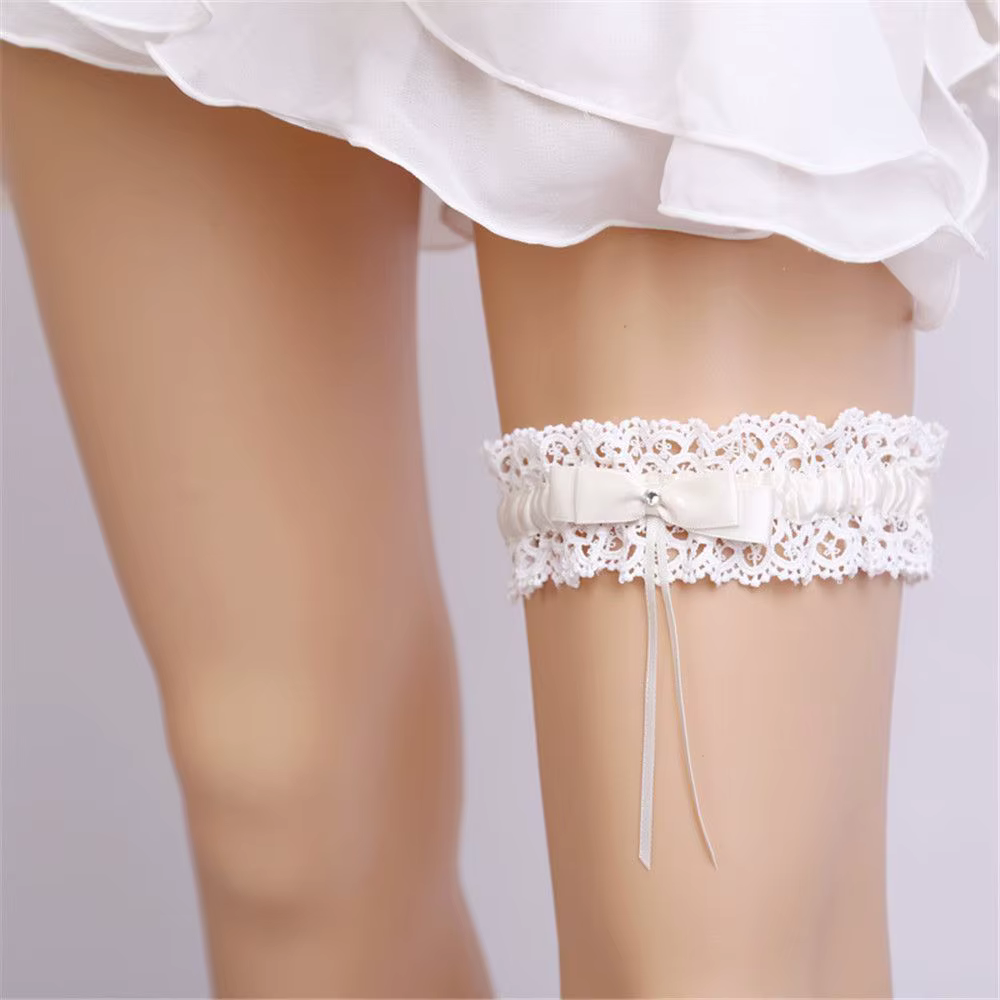 Jarretière en Dentelle pour Femme et Fille, Accessoire de Mariage
