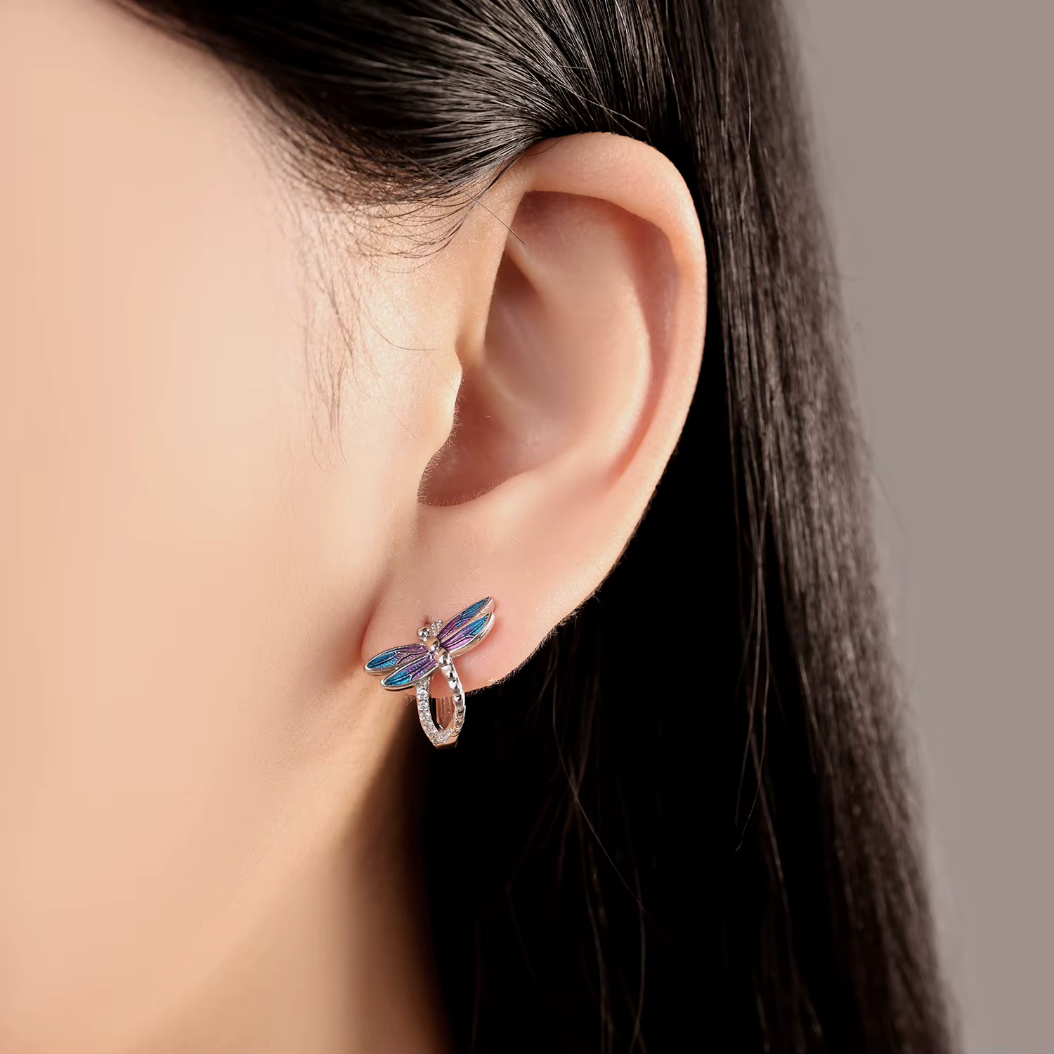 Boucles d'oreilles libellule en argent Sterling 925