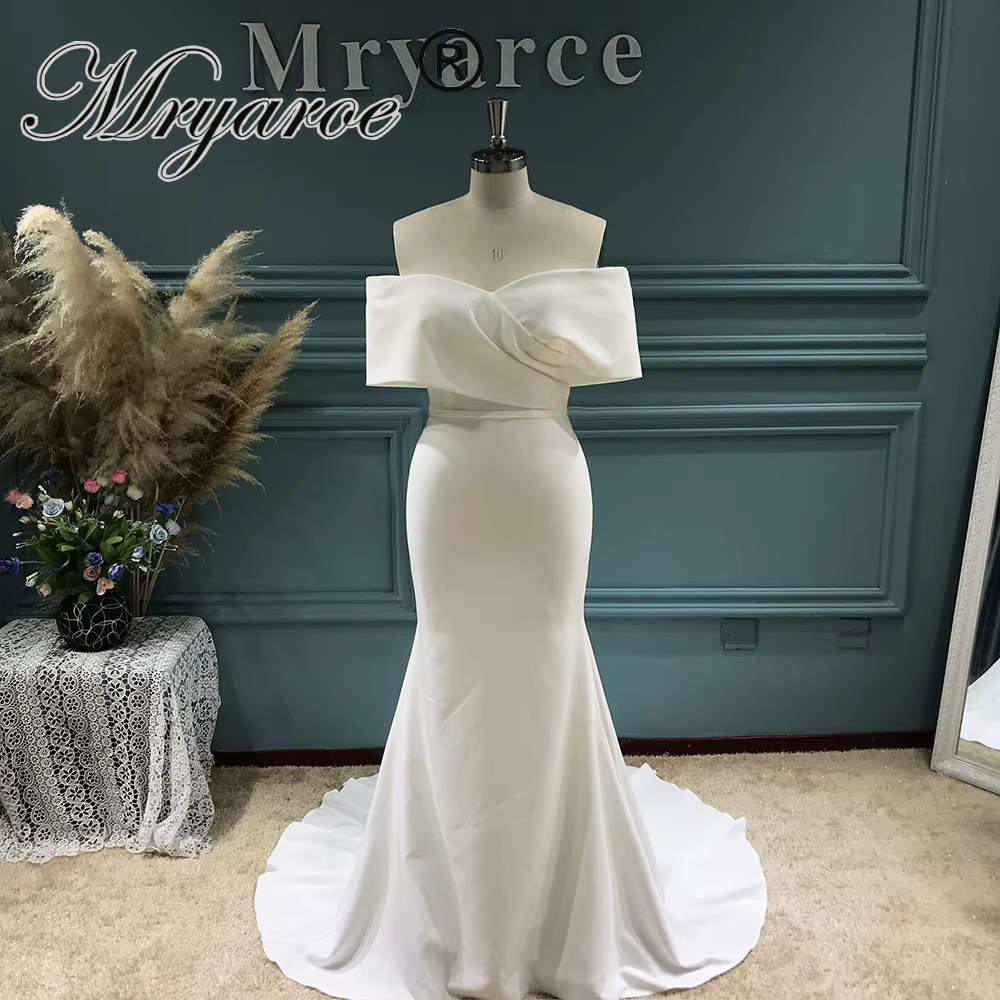 Zelyarce-Robe de Mariée Sirène en Crêpe, avec lèvent, pour Patients
