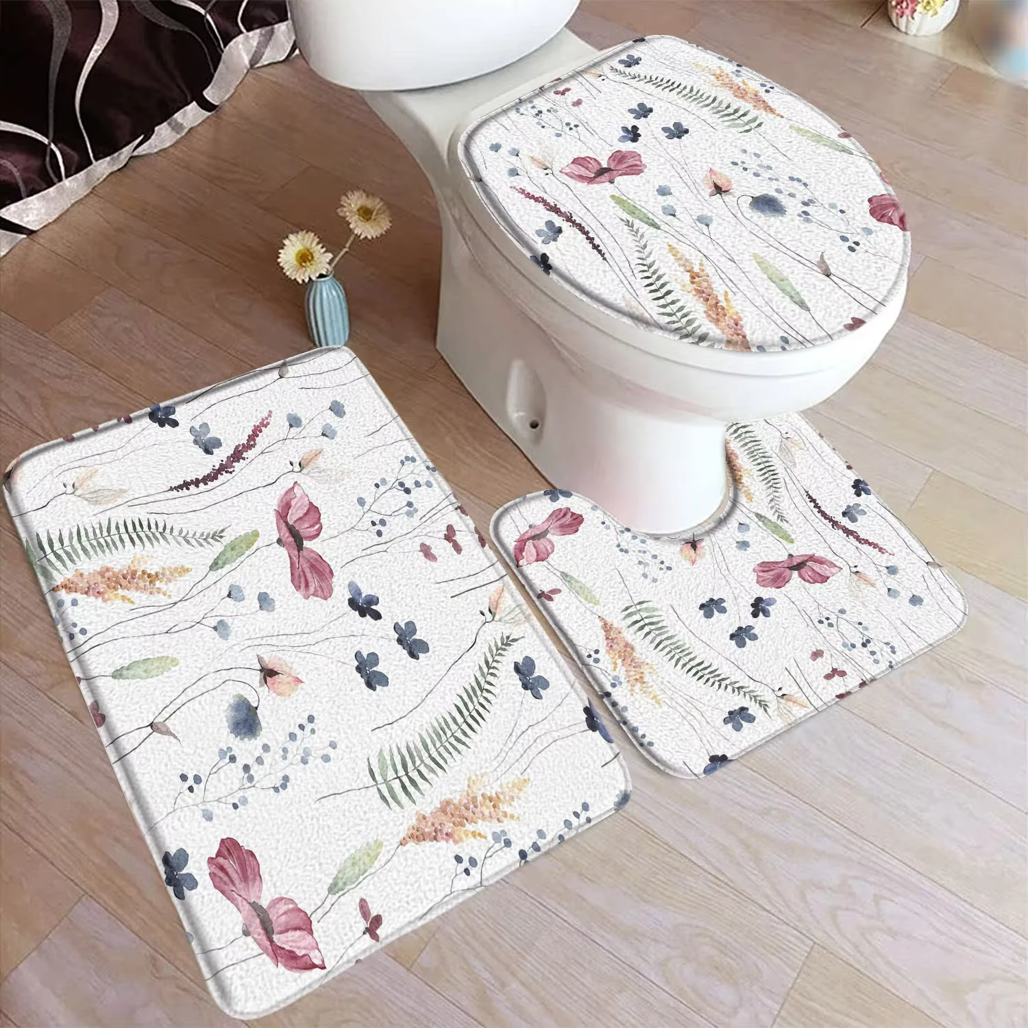 Ensemble de polymères de bain floraux roses